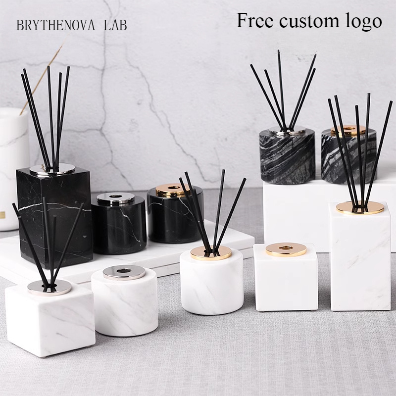 Home Fragrance Luxury - زجاجة عطرية رخامية بدون لهب، زجاجة