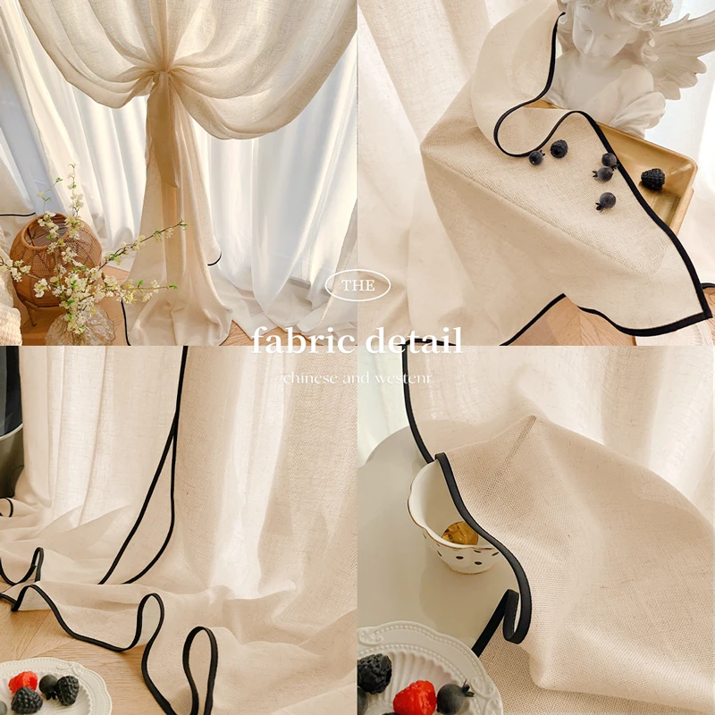 ستائر شيفون كتان بحدود سوداء ب - مراجعة Home Fragrance Linen وسعره